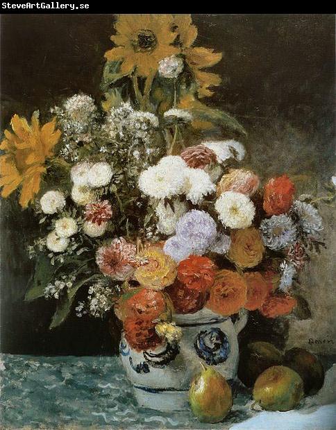 Pierre-Auguste Renoir Fleurs dans un pot en faience